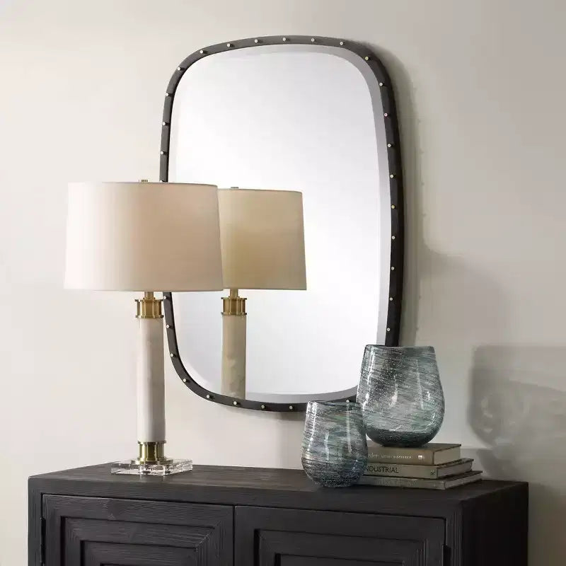 Specchio da parete rettangolare nero 26 x 36