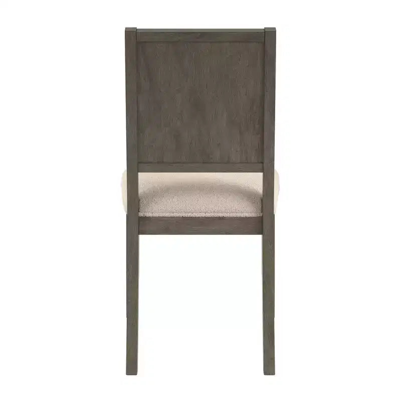 Sedia da pranzo in tessuto crema con finitura legno (set da 2)