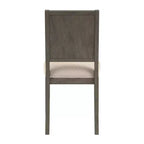 Sedia da pranzo in tessuto crema con finitura legno (set da 2)