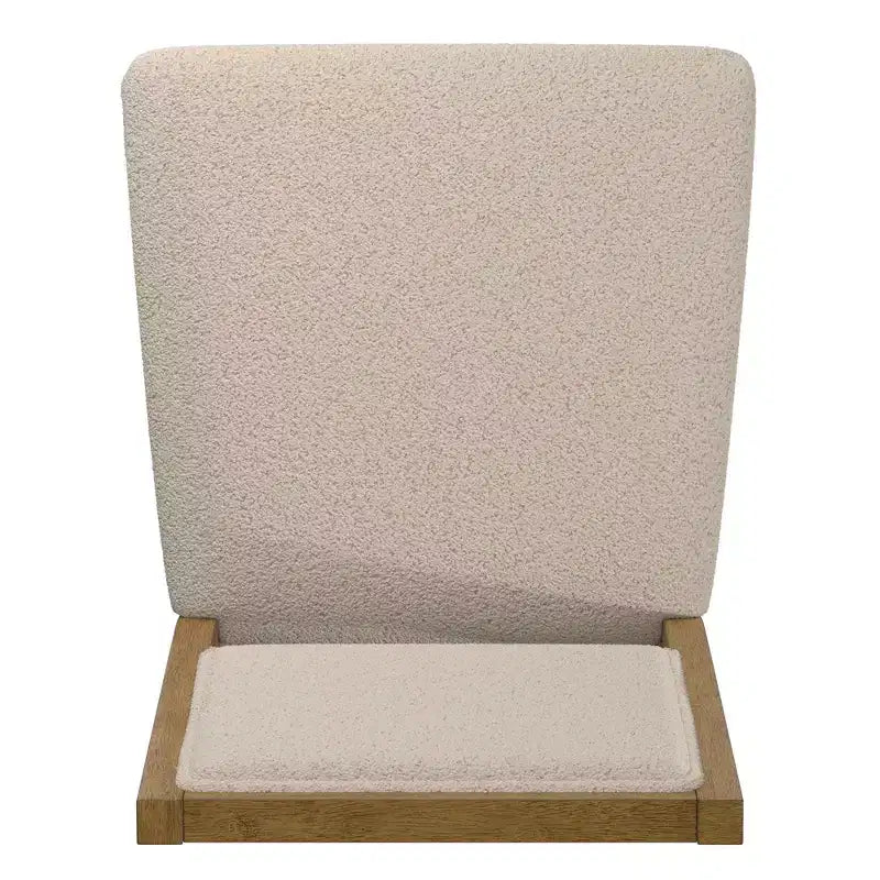 Sedia da pranzo in tessuto crema con finitura legno (set da 2)