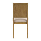 Sedia da pranzo in tessuto crema con finitura legno (set da 2)