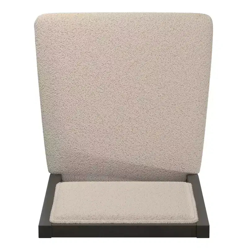 Sedia da pranzo in tessuto crema con finitura legno (set da 2)