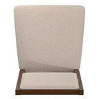 Sedia da pranzo in tessuto crema con finitura legno (set da 2)