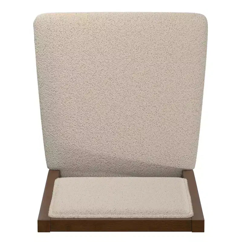 Sedia da pranzo in tessuto crema con finitura legno (set da 2)