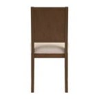 Sedia da pranzo in tessuto crema con finitura legno (set da 2)