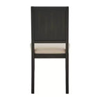 Sedia da pranzo in tessuto crema con finitura legno (set da 2)
