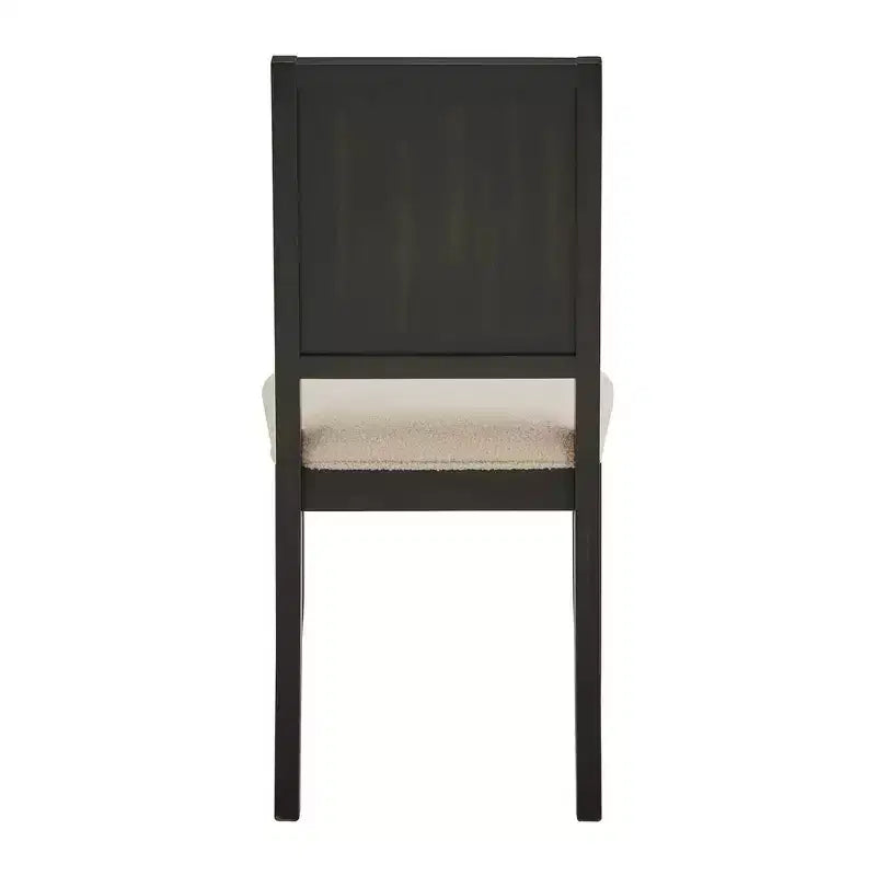 Sedia da pranzo in tessuto crema con finitura legno (set da 2)