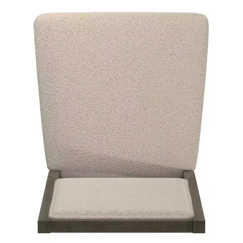 Sedia da pranzo in tessuto crema con finitura legno (set da 2)